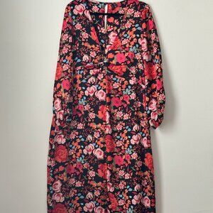 Asos Vero Moda Midi Dress in Bold Red Floral